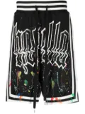 Haculla paint-splatter logo basketball shorts - Black