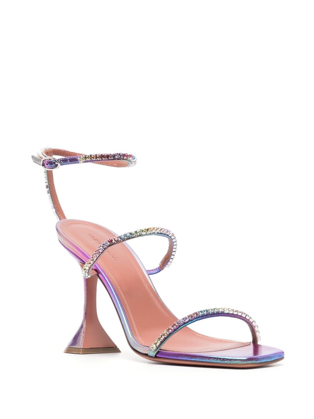 Shop Amina Muaddi Gilda 95mm Sandals In Purple