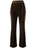 Gucci velvet-effect flared trousers - Green