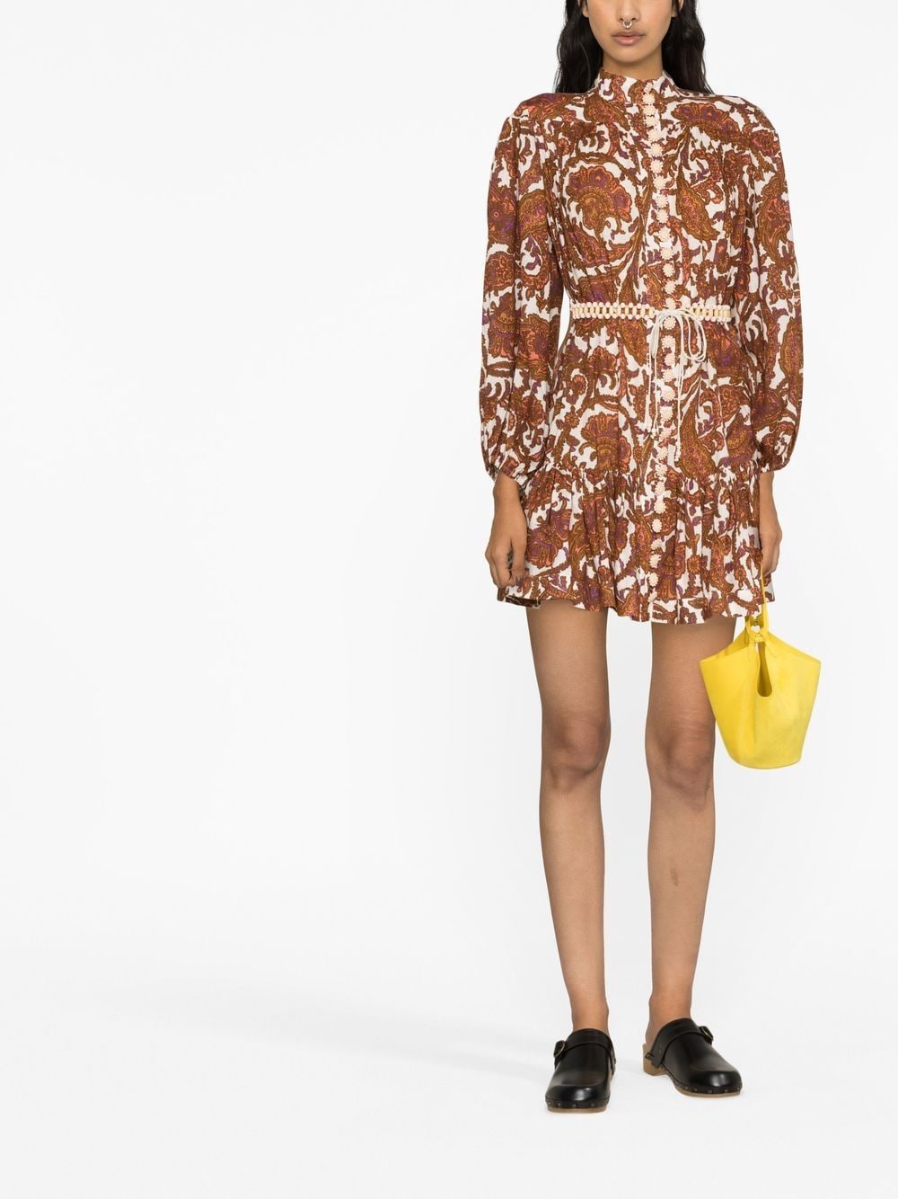 ZIMMERMANN Mini-jurk met verlaagde taille - Bruin