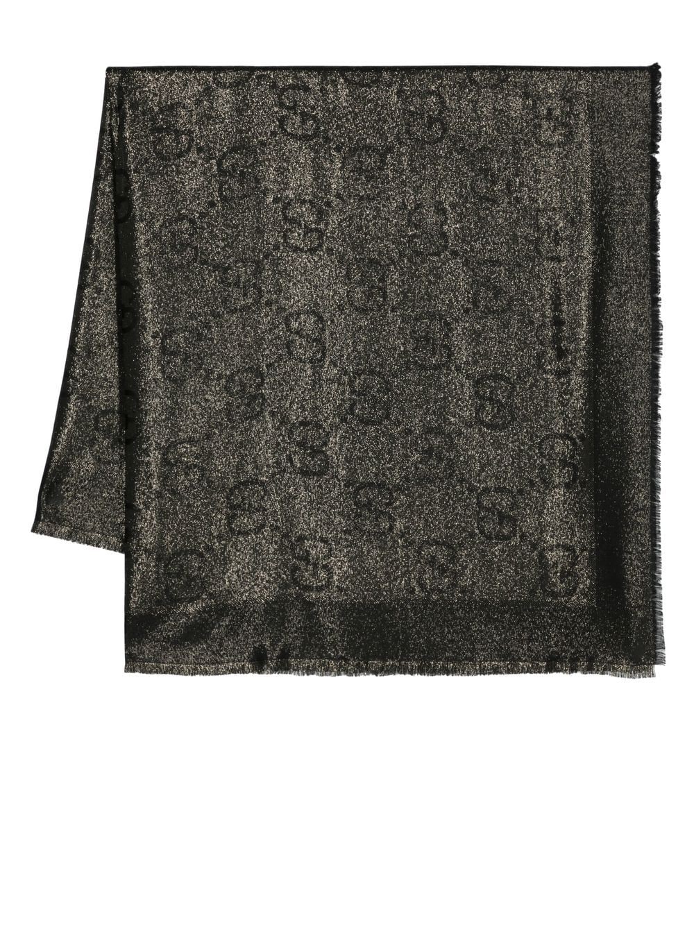 Gucci Black Gg Logo Jacquard Scarf