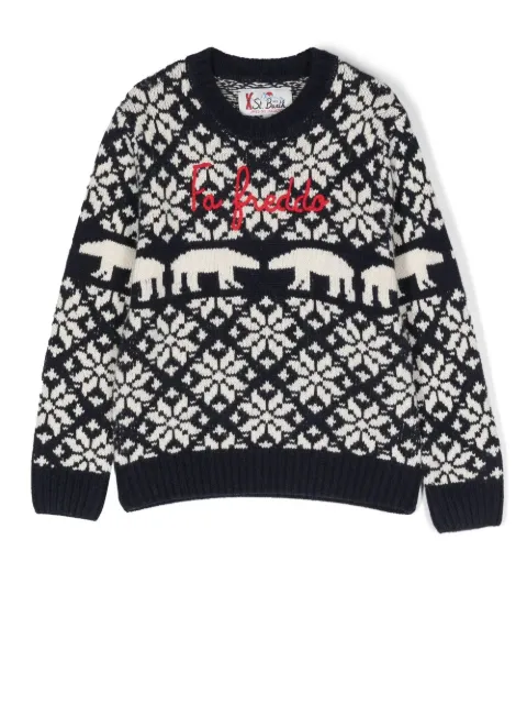 MC2 Saint Barth Kids patterned intarsia-knit jumper