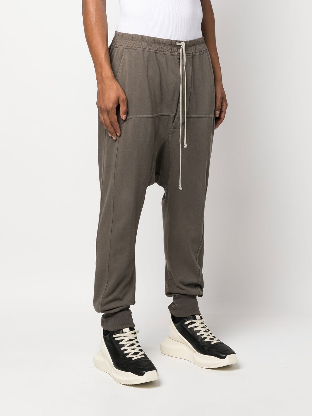 drop-crotch track pants