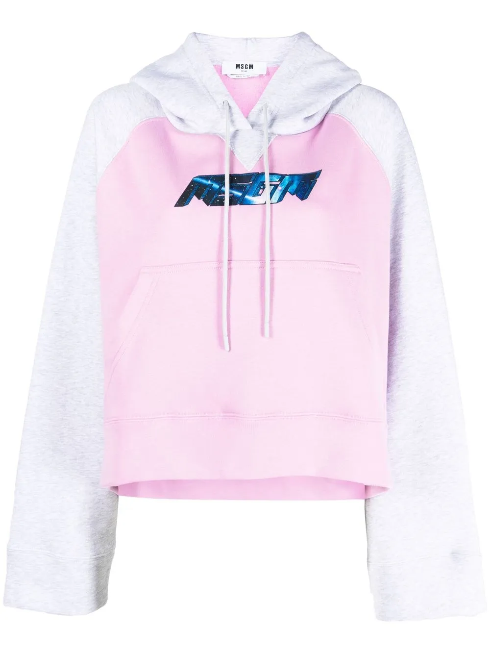 

MSGM logo-print two-tone hoodie - Pink