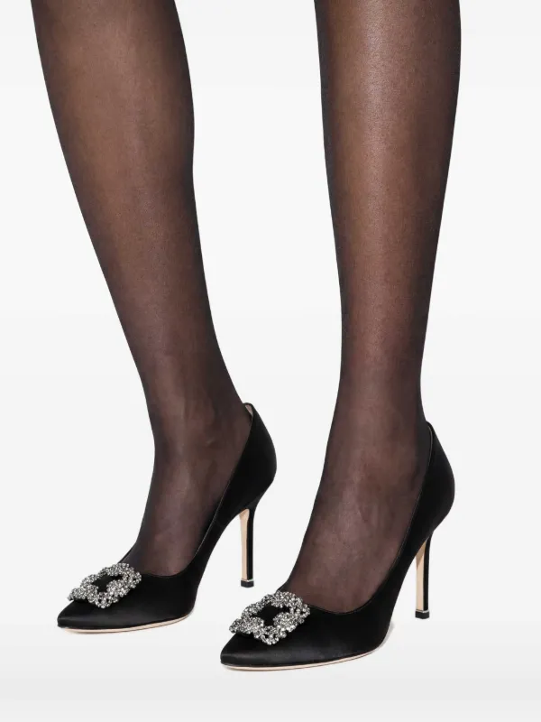 Manolo Blahnik 90mm Hangisi Pumps | Black | FARFETCH
