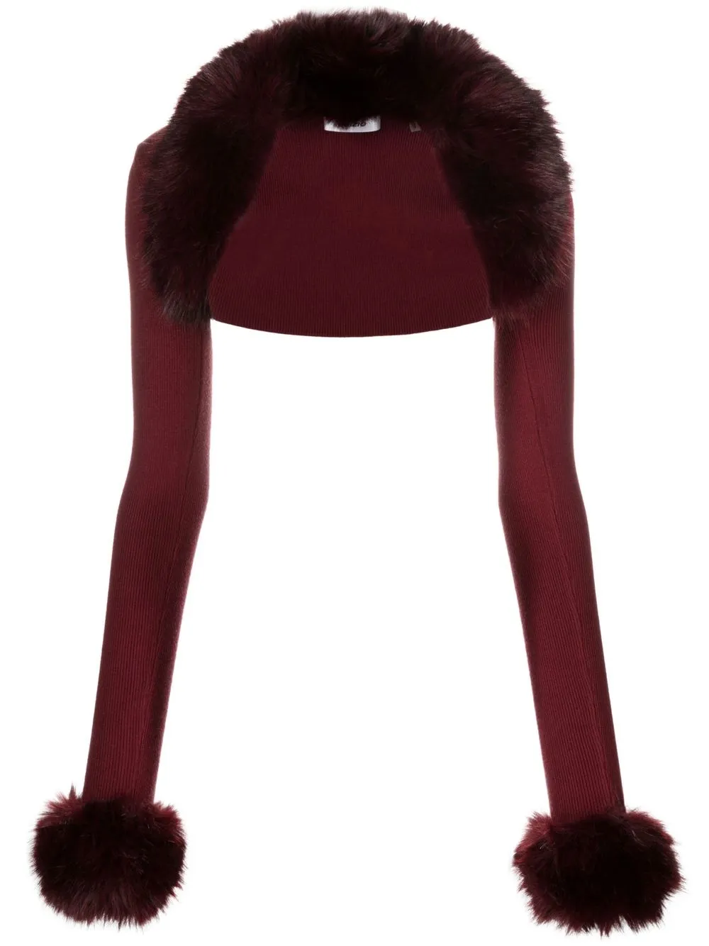 DANIELLE GUIZIO FAUX-FUR TRIM BOLERO CARDIGAN