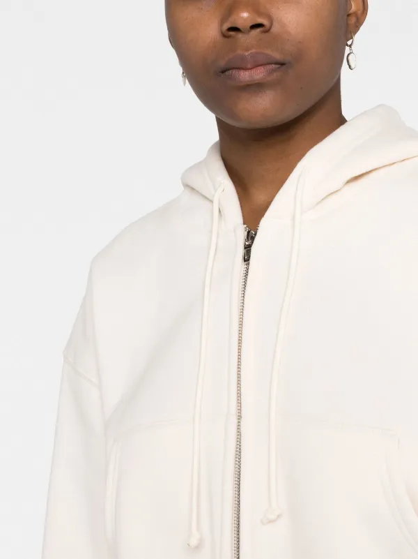 cropped zip up white