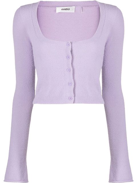 Danielle Guizio Sweet cropped scoop-neck cardigan