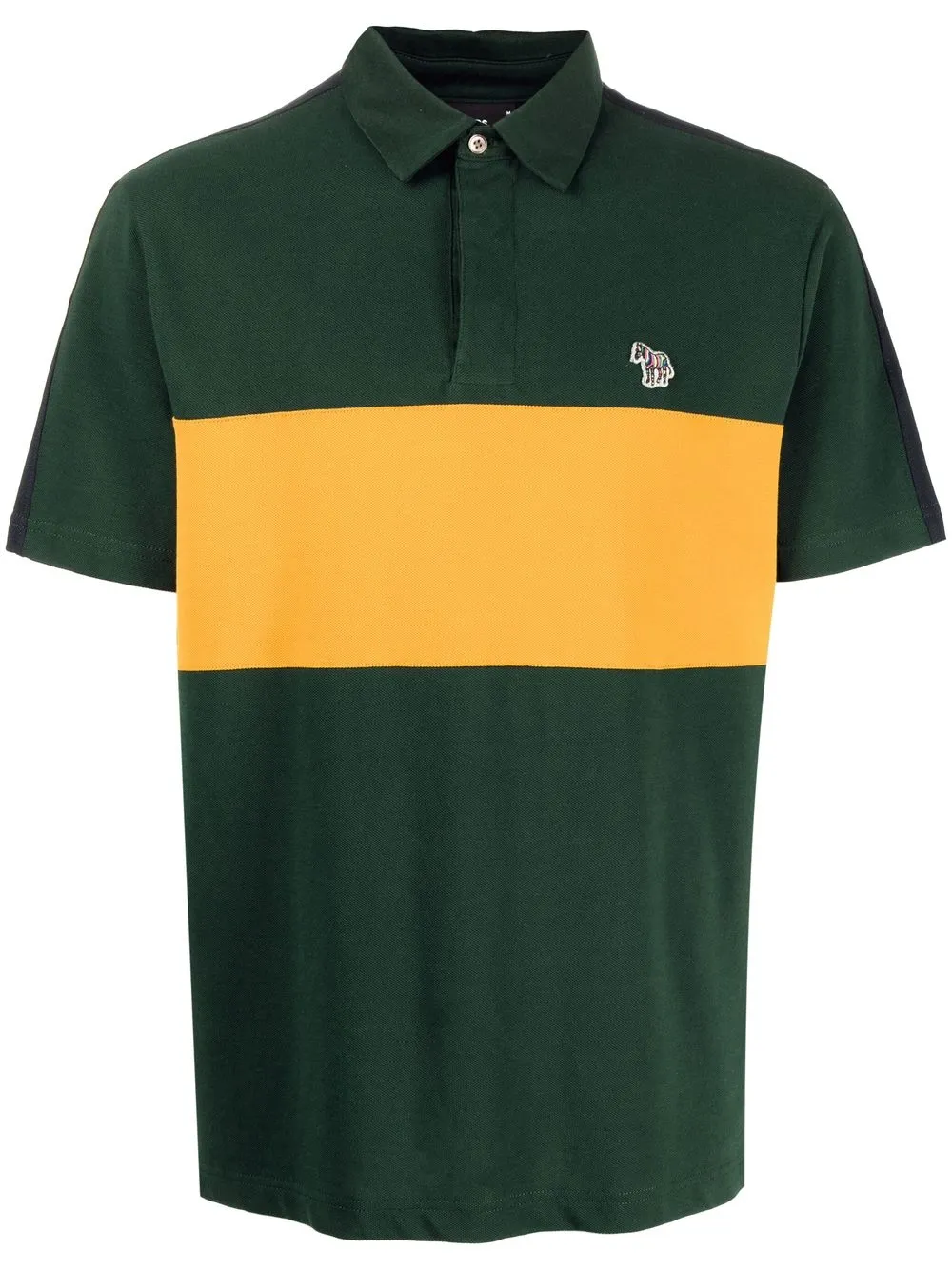 

PS Paul Smith chest logo-patch detail polo shirt - Blue