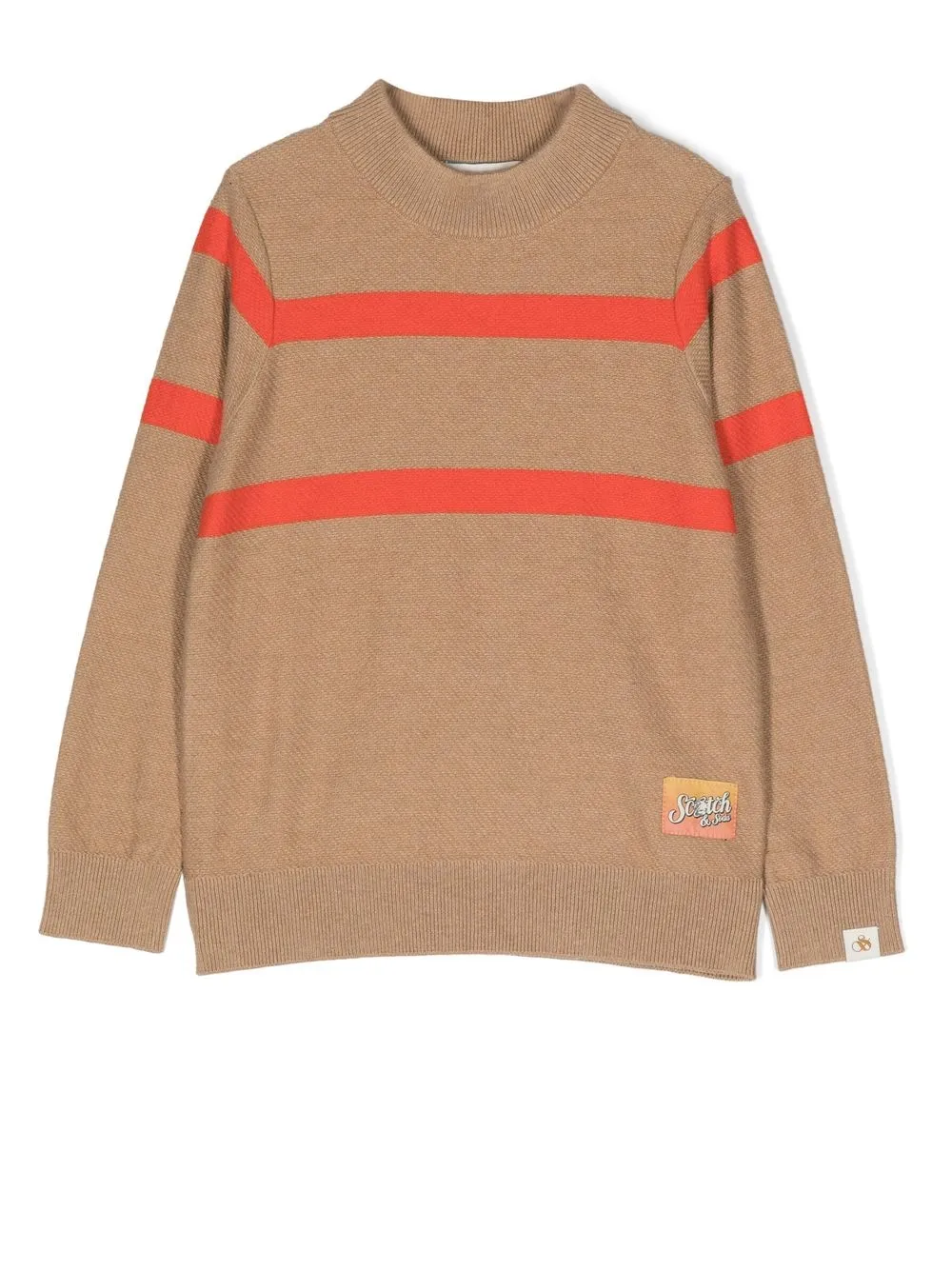 

Scotch & Soda striped mock-neck knit jumper - Neutrals