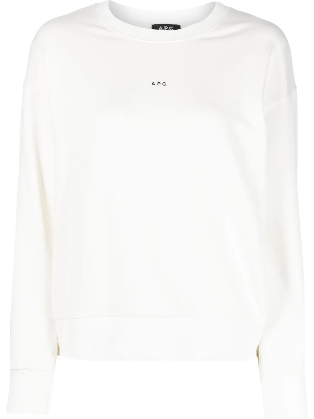 

A.P.C. playera manga larga con logo estampado - Blanco