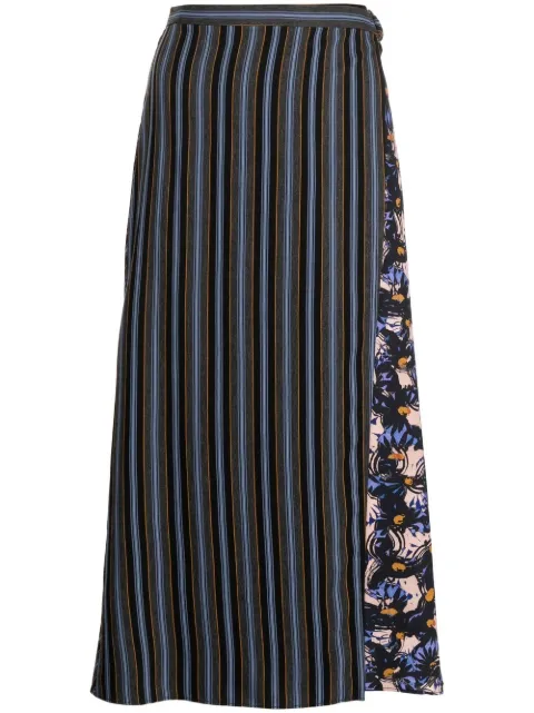 PS Paul Smith panelled stripe-print skirt