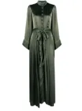 Baruni belted long-sleeved maxi dress - Green