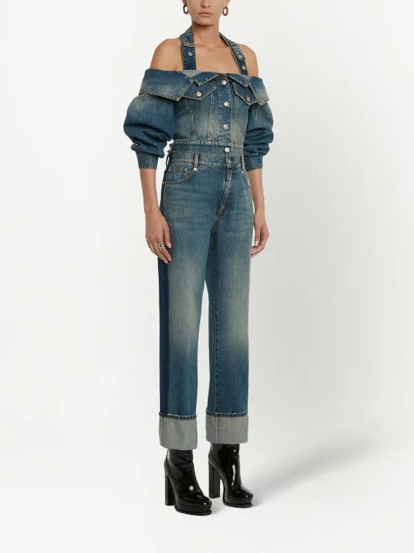 Shoulderless hot sale jean jacket