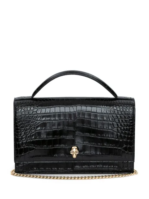 Alexander McQueen Skull crocodile-embossed shoulder bag