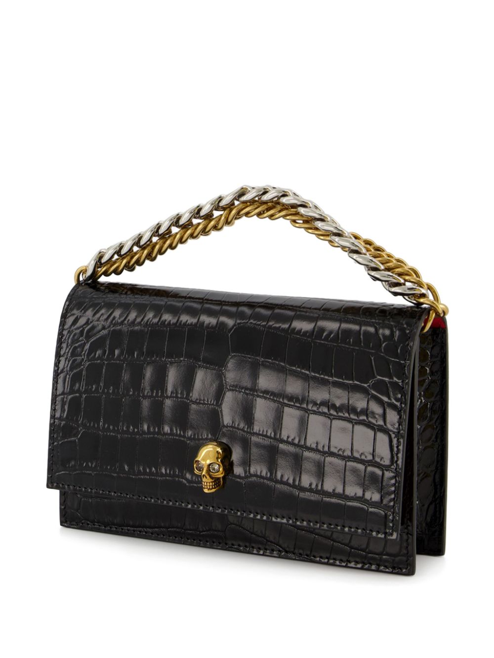 Alexander McQueen Skull crocodile-embossed tote bag - Black