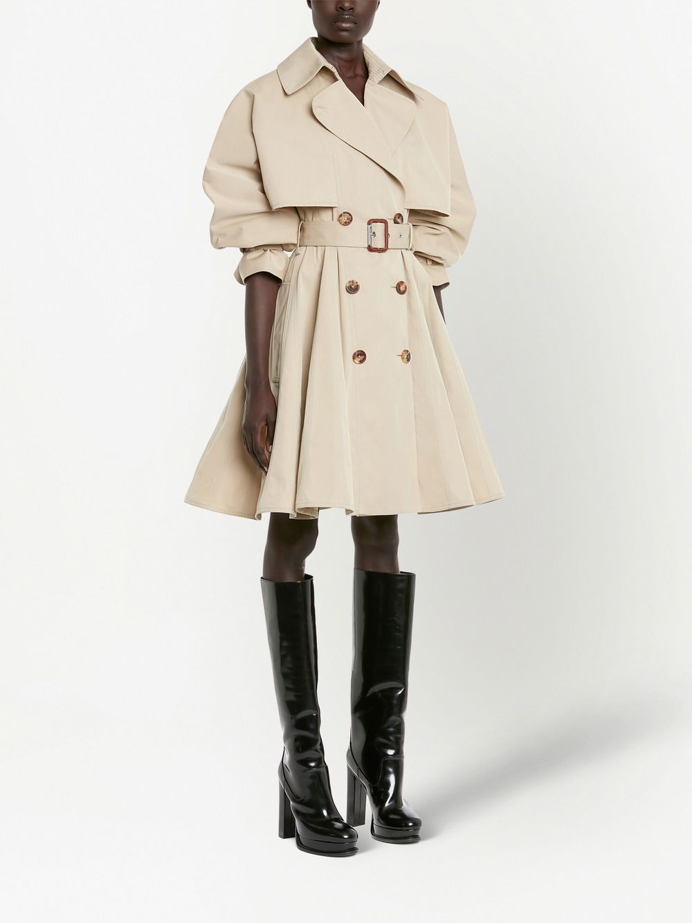 Alexander McQueen A-line Pleated Trench Coat - Farfetch