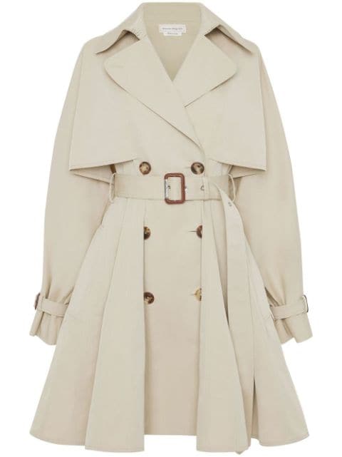 Alexander McQueen A-line pleated trench coat