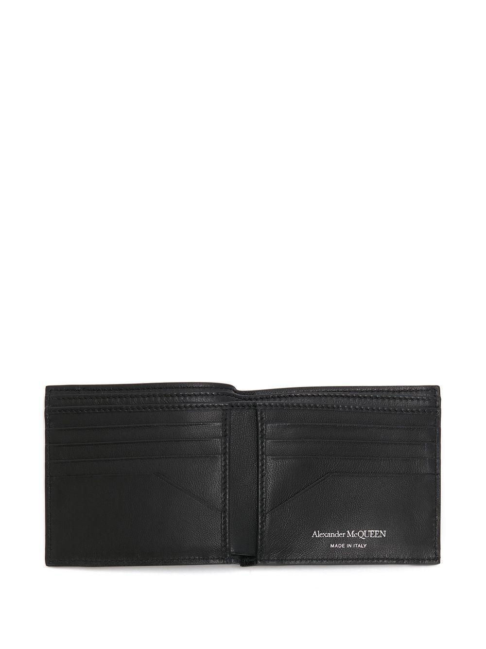 Shop Alexander Mcqueen Logo-plaque Leather Wallet In Black