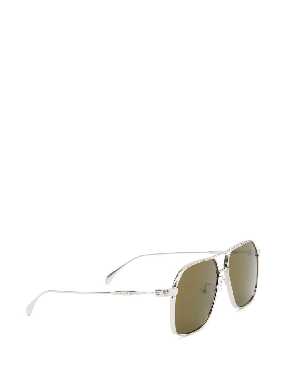 Shop Alexander Mcqueen Hexagonal-frame Sunglasses In Silber