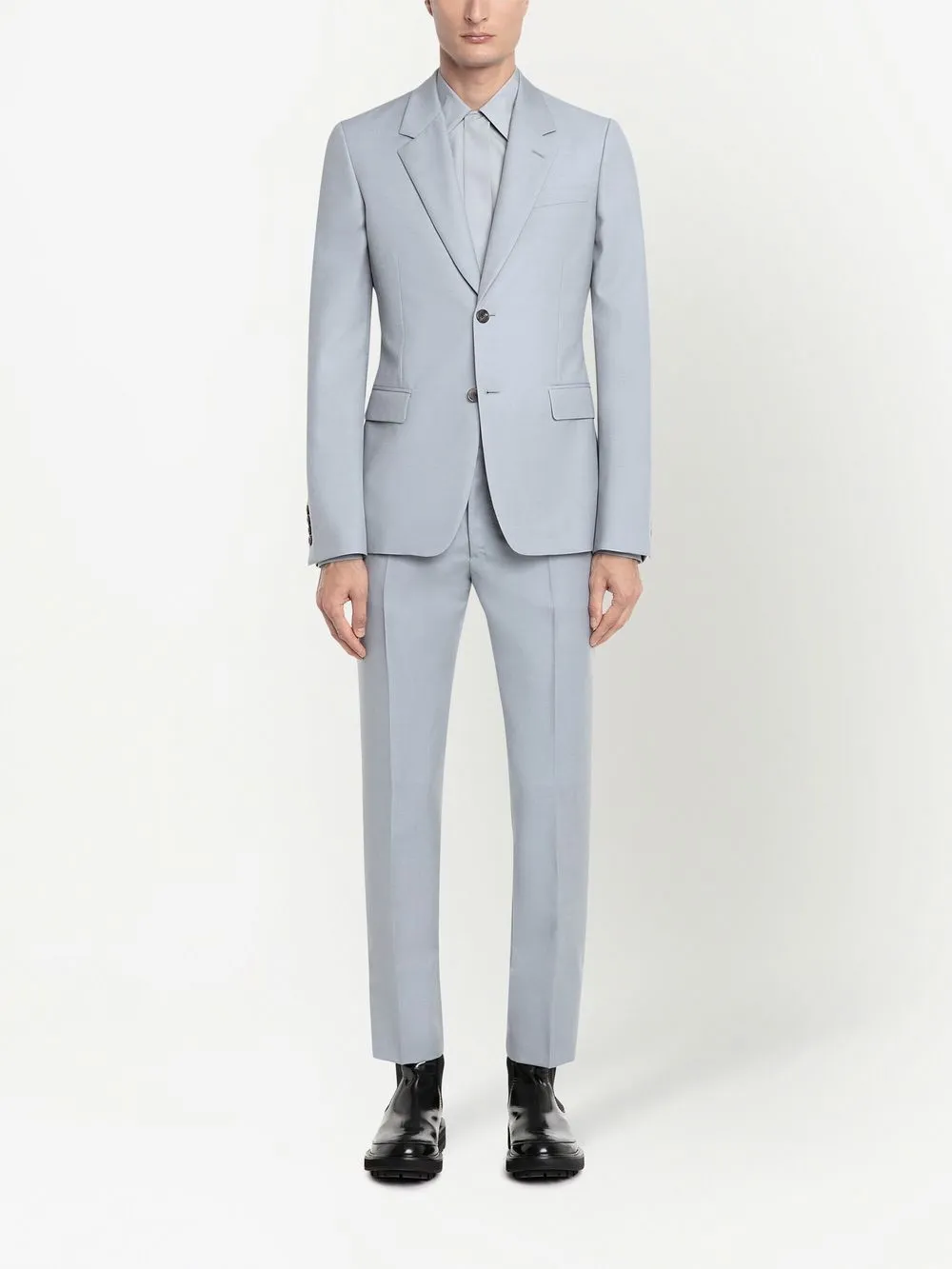 Shop Alexander Mcqueen Single-breasted Blazer In 1265 -dove Grey