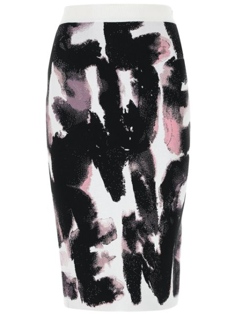 Alexander McQueen abstract-pattern midi-skirt Women