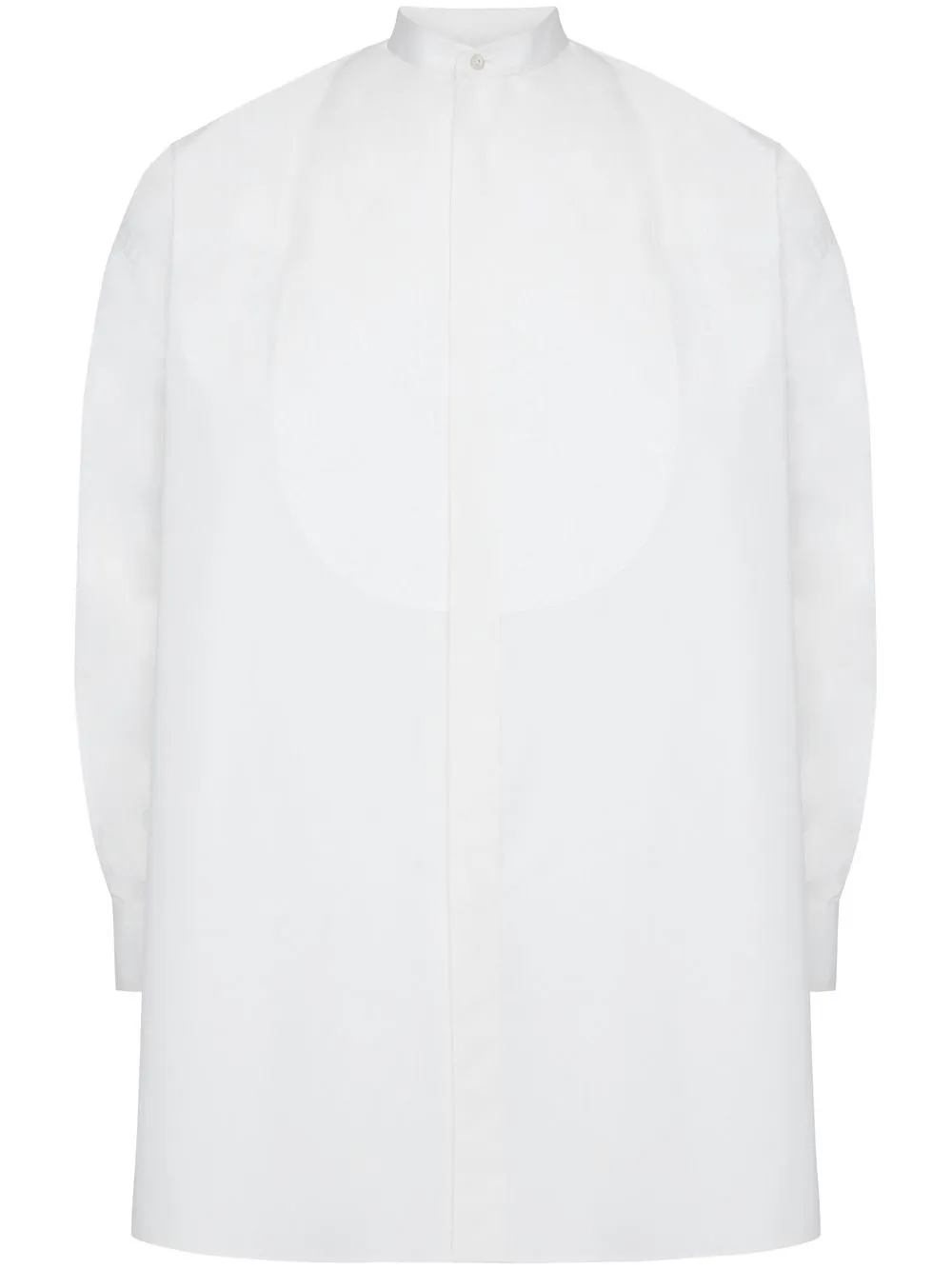 Alexander McQueen collarless long-sleeved shirt – White Alexander McQueen collarless long-sleeved shirt – White