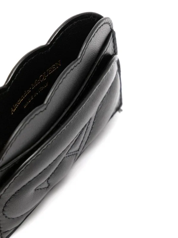 Alexander McQueen Seal Logo Quilted Cardholder | Black | FARFETCH