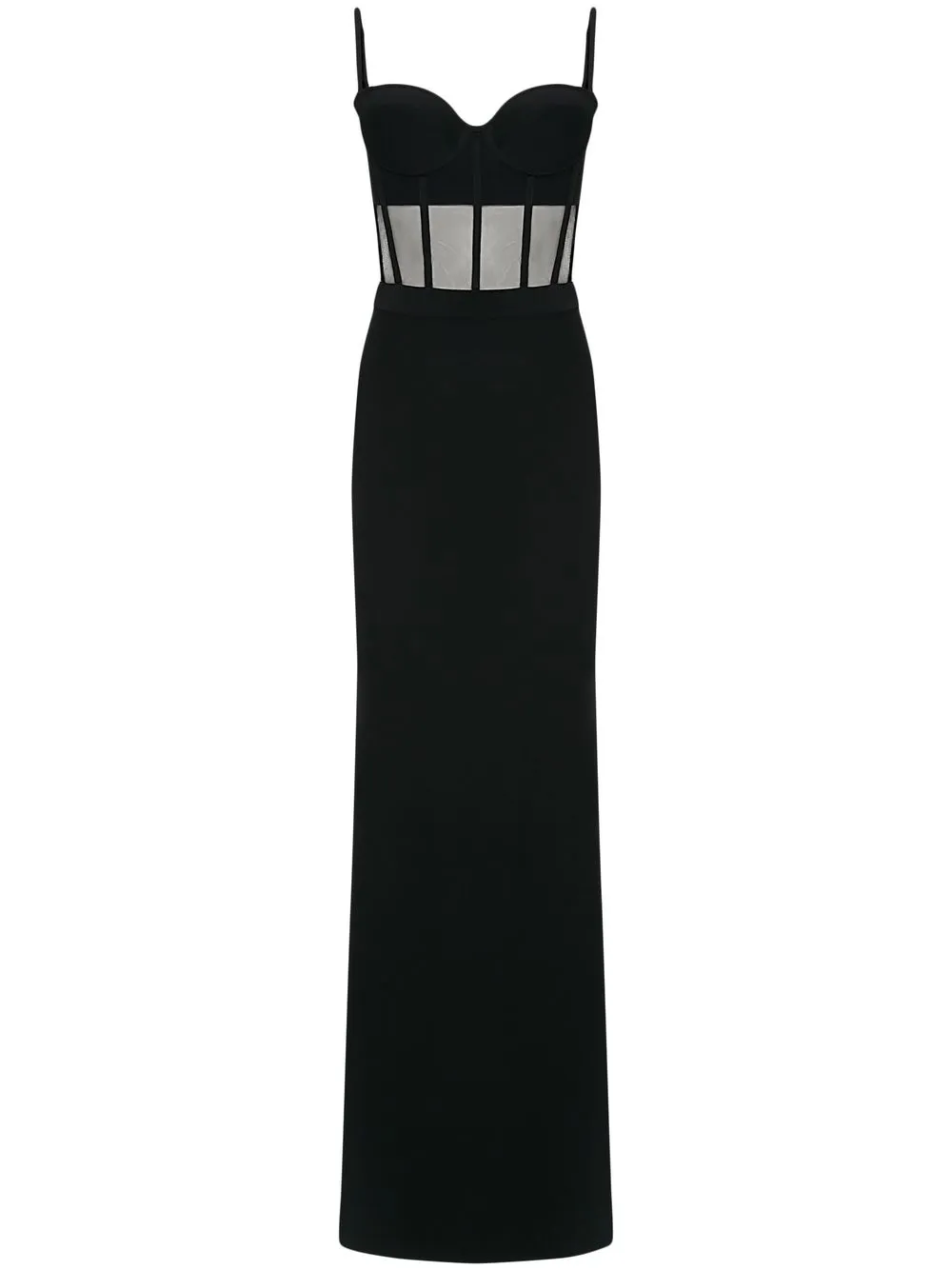 Shop Alexander Mcqueen Sheer-panel Maxi Dress In Black