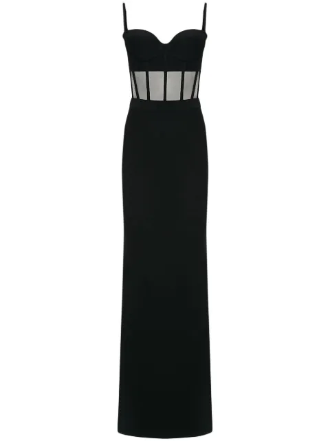 Alexander McQueen sheer-panel maxi dress