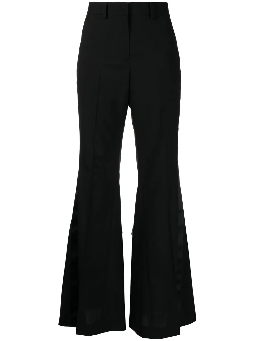 

sacai side-stripe flared trousers - Black