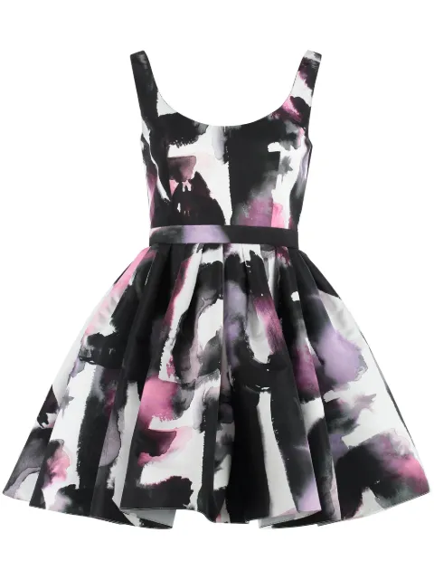 Alexander McQueen Watercolour Graffiti scoop-neck minidress Women