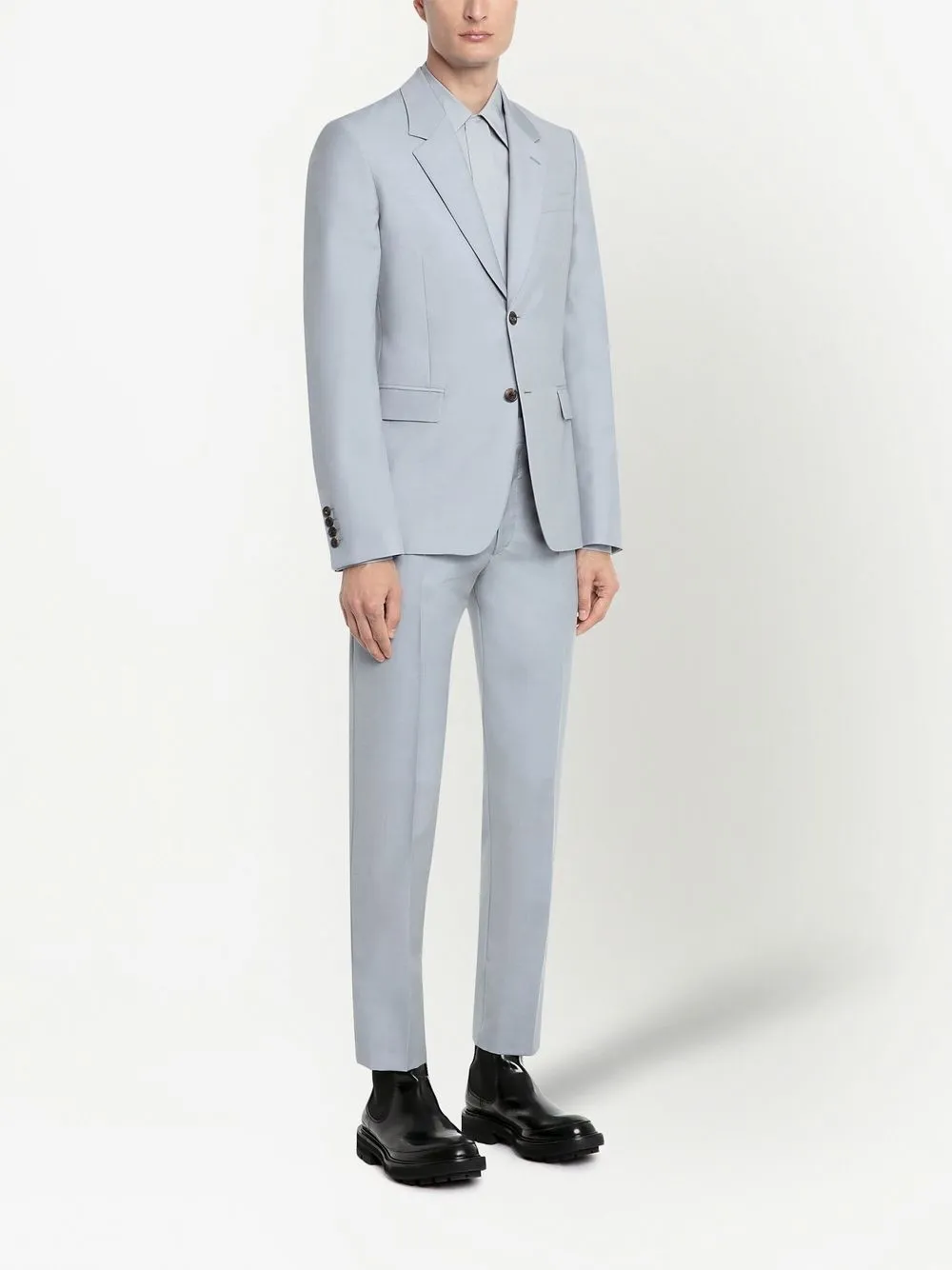 Alexander Mcqueen Tapered Cotton Trousers In 1265 -dove Grey