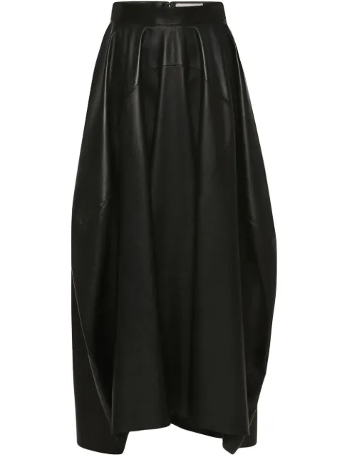 Alexander McQueen leather high-waisted full-skirt
