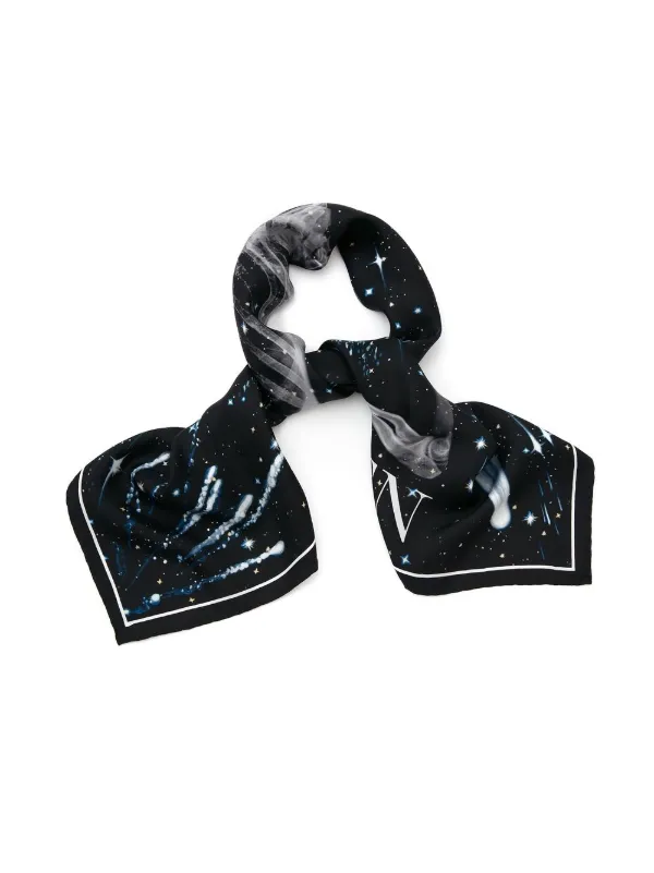 Alexander McQueen Celestial Skeleton Silk Scarf Farfetch