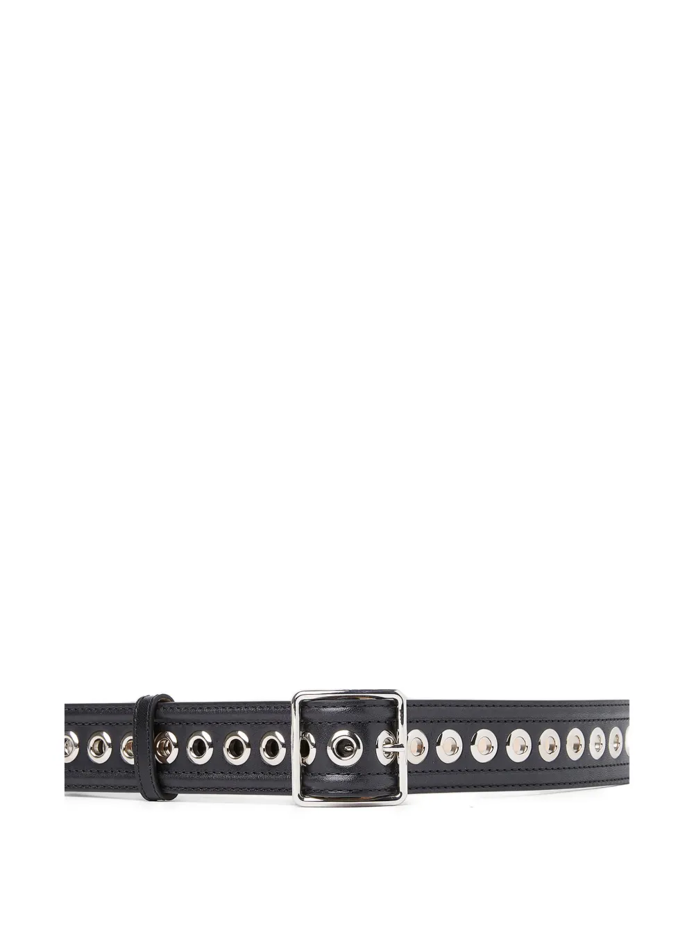 Alexander McQueen eyelet-detail leather belt – Black