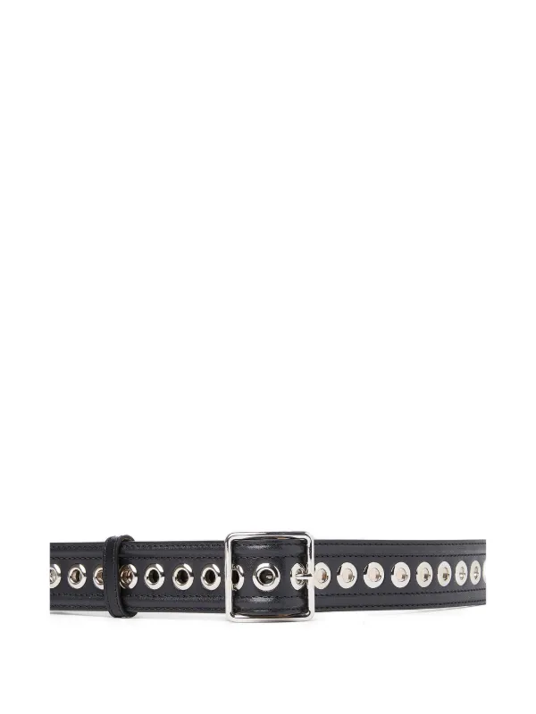 Alexander McQueen Eyelet-detail Leather Belt in Black
