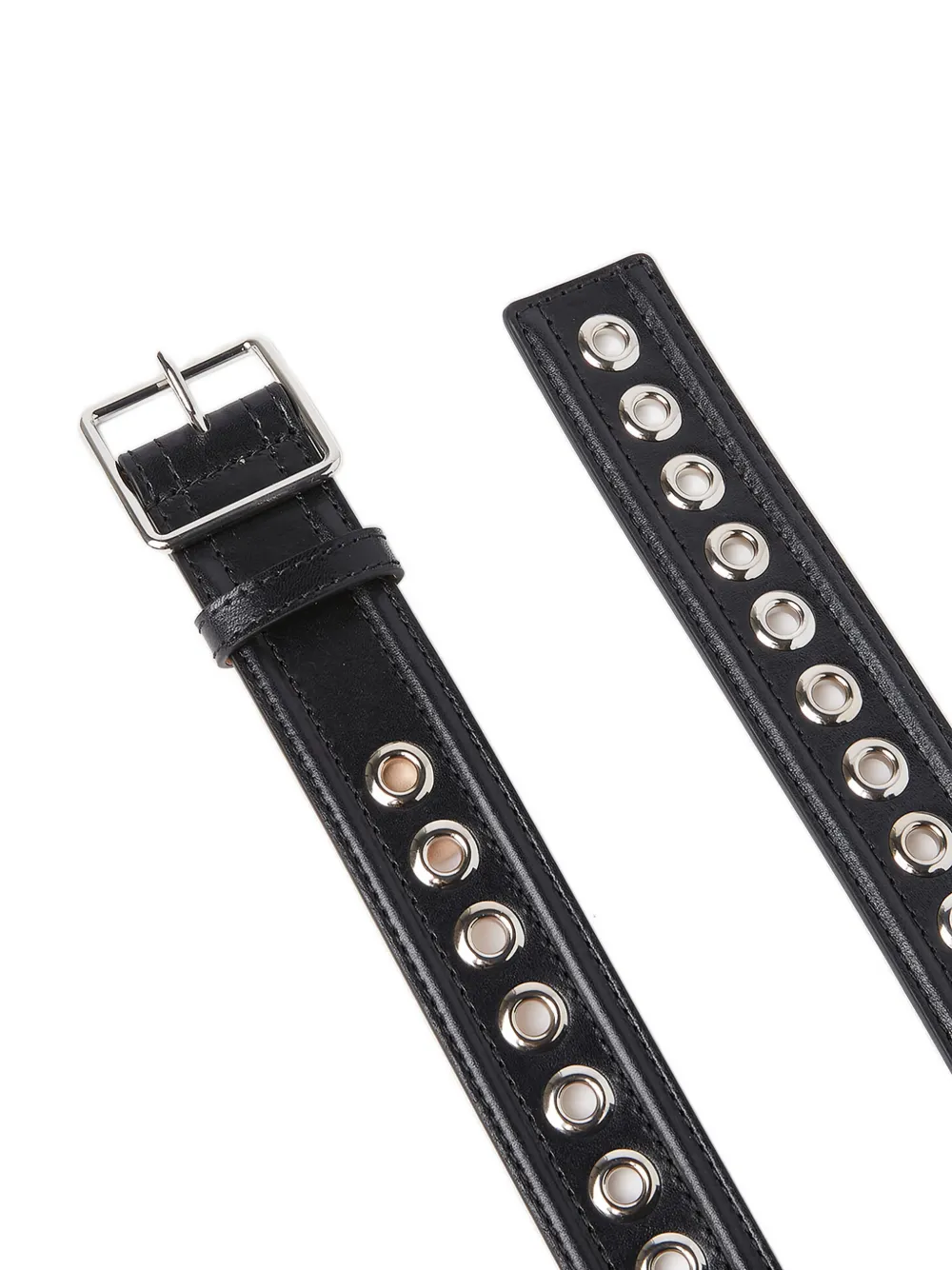 Alexander McQueen Eyelet-detail Leather Belt in Black, view 2