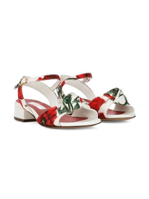 Dolce & Gabbana Kids - all-over poppy-print sandals