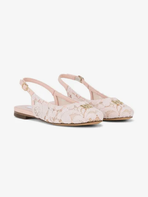 Dolce & Gabbana Kids DG-logo cordonetto-lace slingback sandals