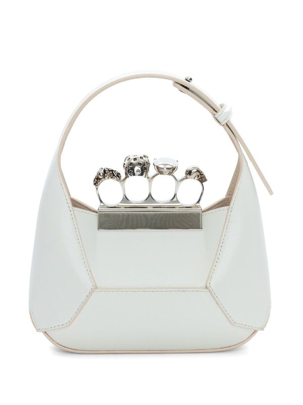 Alexander McQueen Jewelled Hobo Mini Leather Shoulder Bag