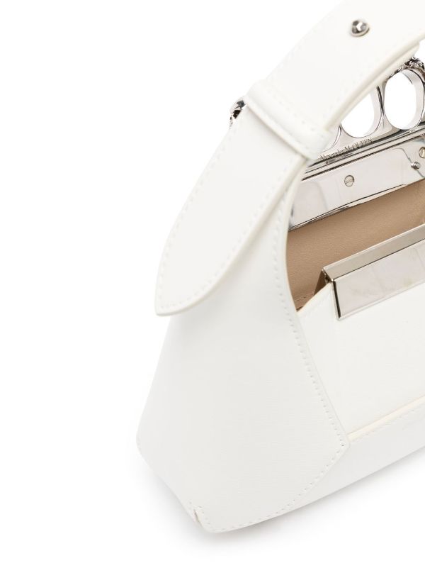 Alexander McQueen Jewelled Hobo Leather Mini Bag | White | FARFETCH IN