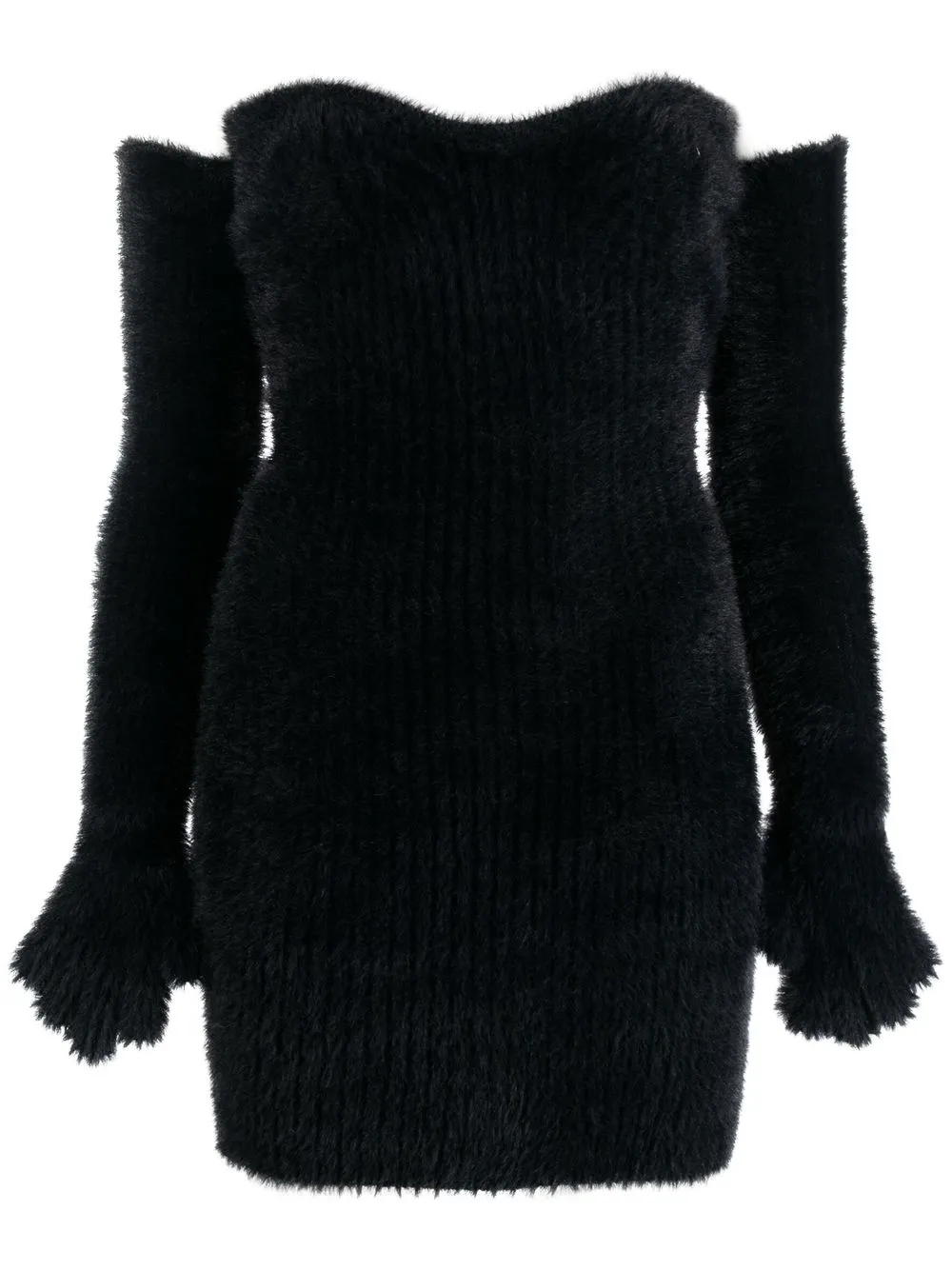 

Off-White Fuzzy Gloves off-shoulder minidress - Black