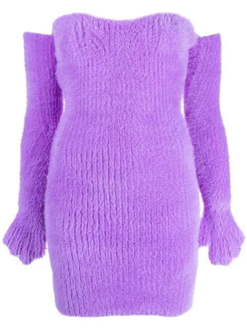 Robe courte Fuzzy Gloves à épaules dénudées - Off-White - Modalova