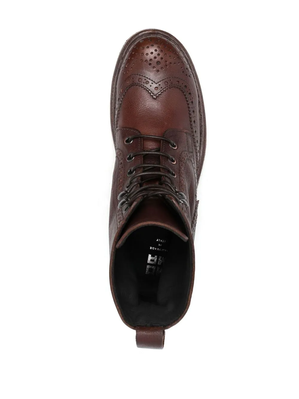 Moma Brogue-detail Ankle Boots In Brown