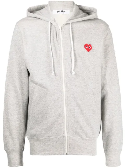 Comme Des Garçons Play hoodie con cierre y parche del logo