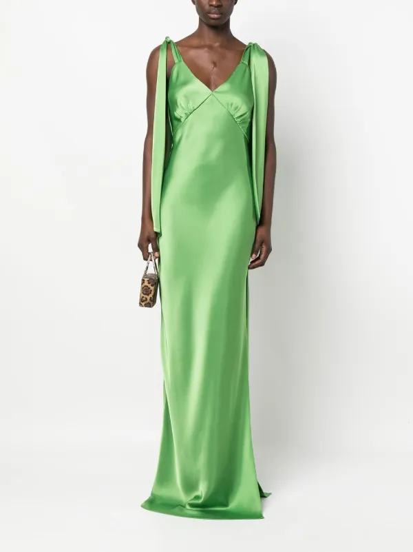 green drape dresses Emerald Green Anastacia Drape Maxi Dress main image 1