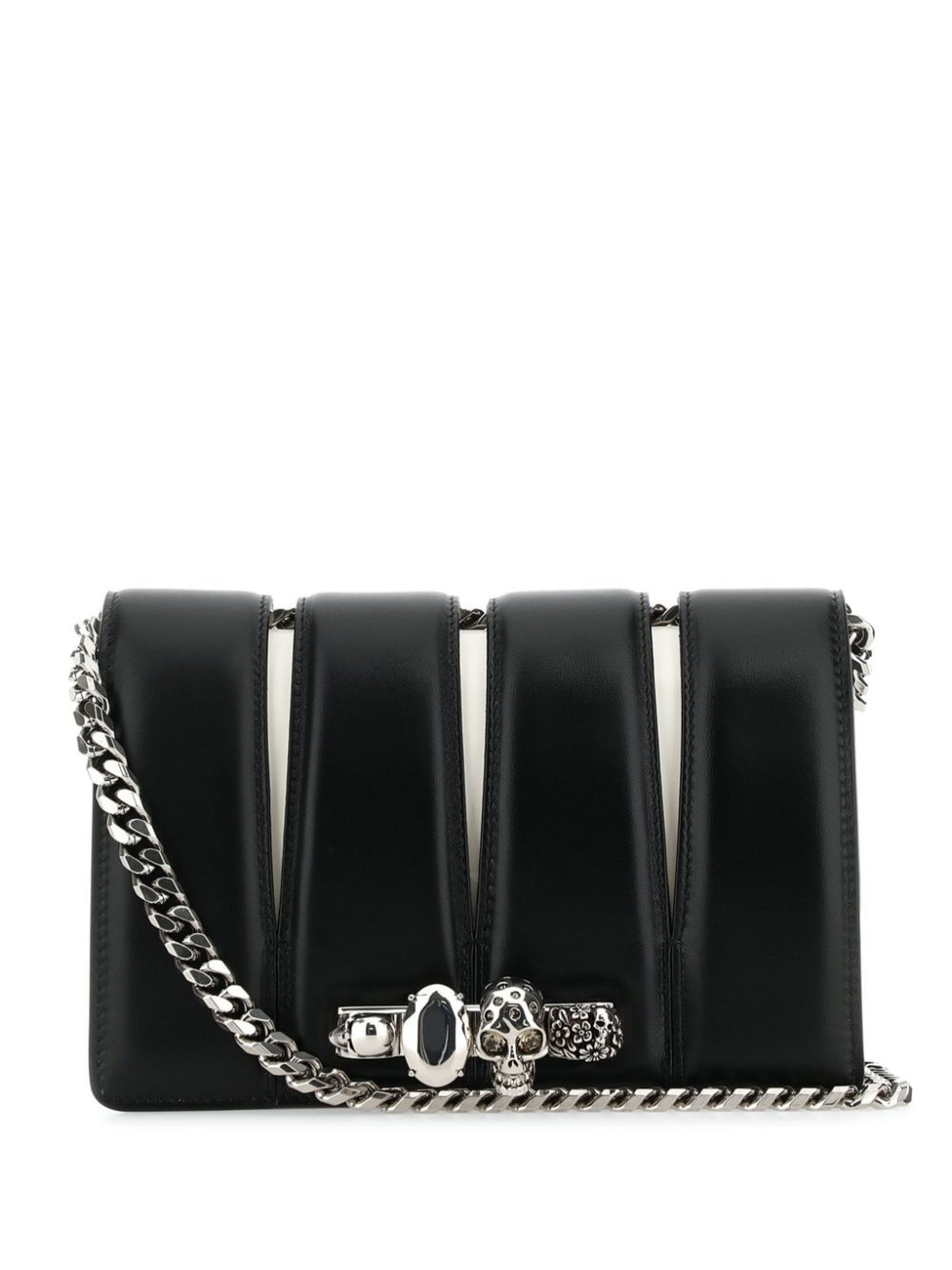 Slash studded chain-link bag