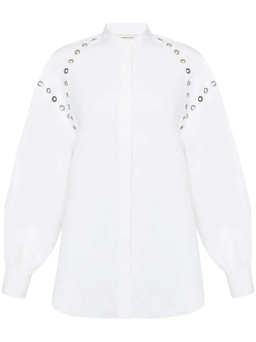 

Alexander McQueen organic-cotton eyelet-detail shirt - White