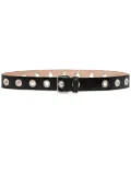 Alexander McQueen eyelets leather belt - Black